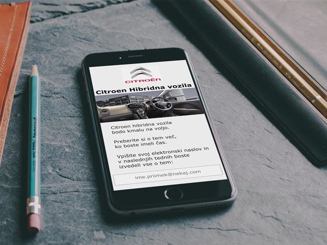 Kakšna bi morala biti vsebina mobilne strani o hibridnih vozilih Citroen