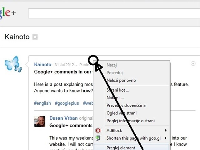 Inspect element